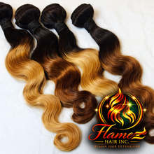 Load image into Gallery viewer, Flamez Premium OMBRE Hair/3-BUNDLE DEALS/2 Textures to Choose From
